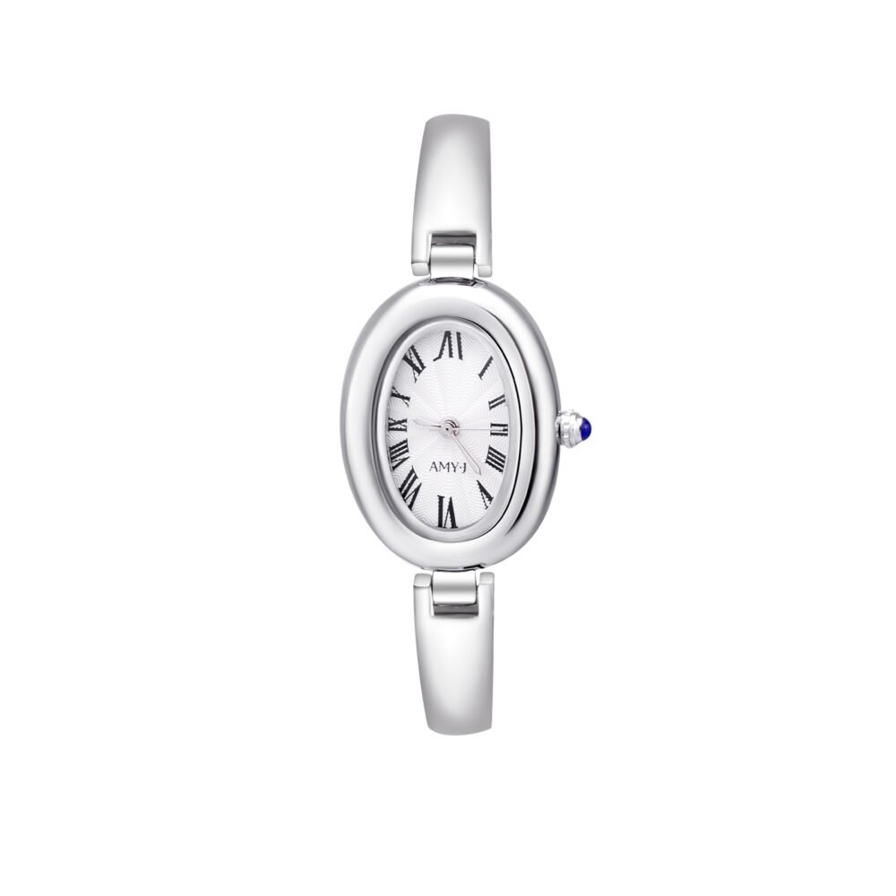 Elliptical bracelet-linked assembled watch